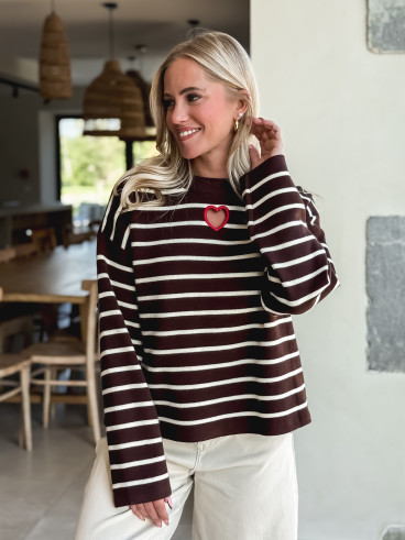 Pull Ligné Paloma - Chocolat