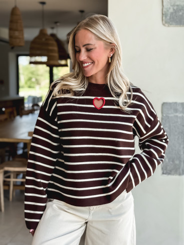 Pull Ligné Paloma - Chocolat