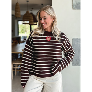 Pull Ligné Paloma - Chocolat