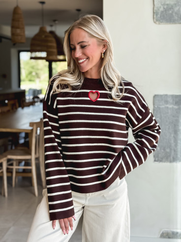 Pull Ligné Paloma - Chocolat