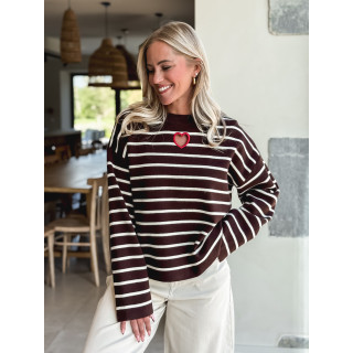 Pull Ligné Paloma - Chocolat