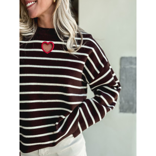 Pull Ligné Paloma - Chocolat