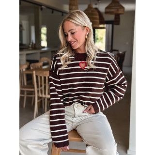 Pull Ligné Paloma - Chocolat