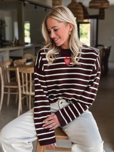 Pull Ligné Paloma - Chocolat