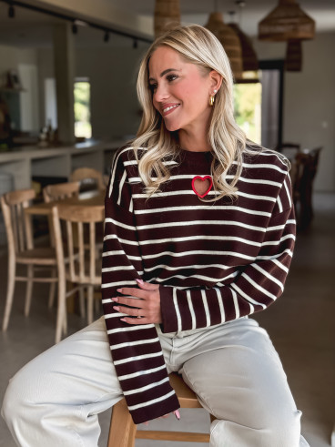Pull Ligné Paloma - Chocolat