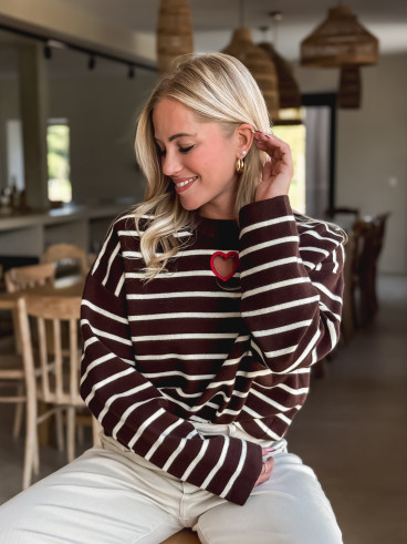 Pull Ligné Paloma - Chocolat