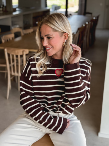 Pull Ligné Paloma - Chocolat
