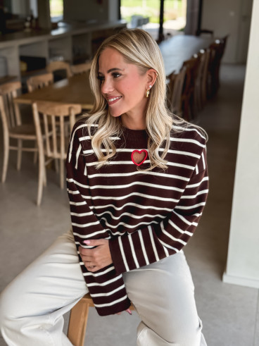 Pull Ligné Paloma - Chocolat