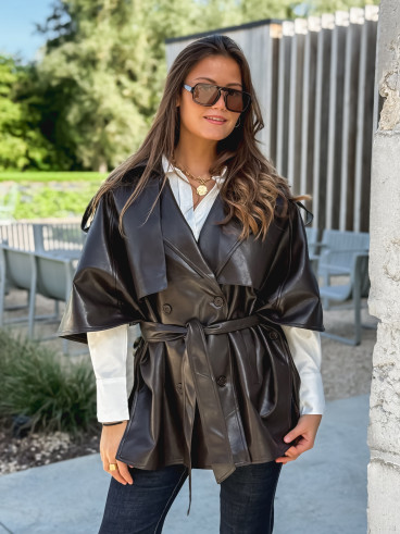 Veste en simili Velyna - Chocolat