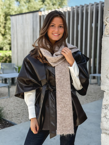 Veste en simili Velyna - Chocolat Veste en simili Velyna - Chocolat