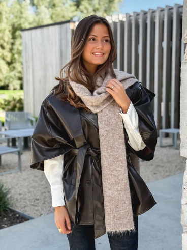 Veste en simili Velyna - Chocolat Veste en simili Velyna - Chocolat