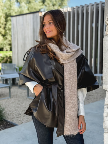 Veste en simili Velyna - Chocolat Veste en simili Velyna - Chocolat