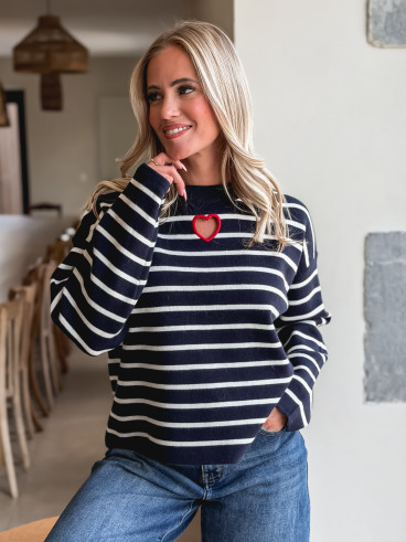 Pull Ligné Paloma - Bleu marine Pull Ligné Paloma - Bleu marine