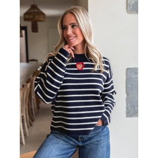 Pull Ligné Paloma - Bleu marine