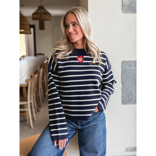 Pull Ligné Paloma - Bleu marine