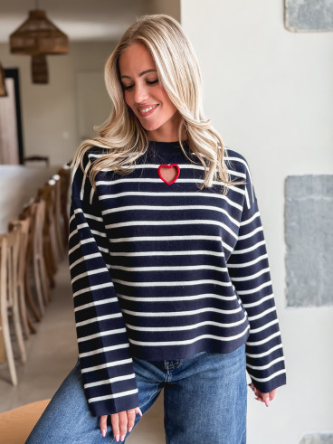 Pull Ligné Paloma - Bleu marine Pull Ligné Paloma - Bleu marine