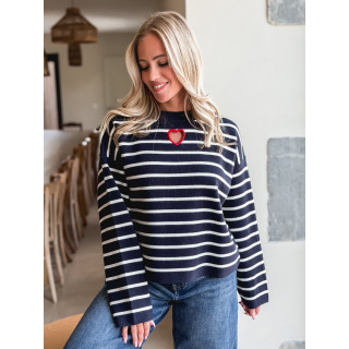 Pull Ligné Paloma - Bleu marine
