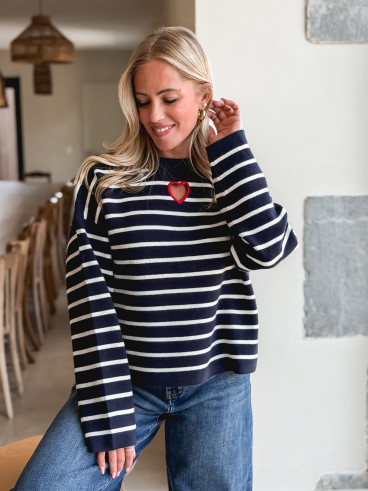 Pull Ligné Paloma - Bleu marine Pull Ligné Paloma - Bleu marine