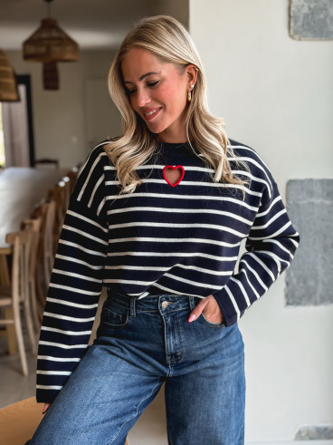 Pull Ligné Paloma - Bleu marine