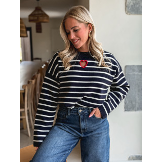 Pull Ligné Paloma - Bleu marine