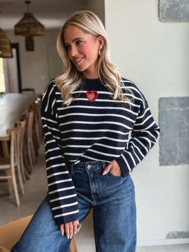 Pull Ligné Paloma - Bleu marine Pull Ligné Paloma - Bleu marine