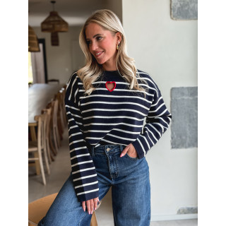 Pull Ligné Paloma - Bleu marine