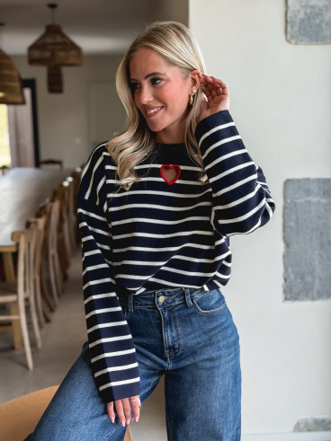 Pull Ligné Paloma - Bleu marine Pull Ligné Paloma - Bleu marine