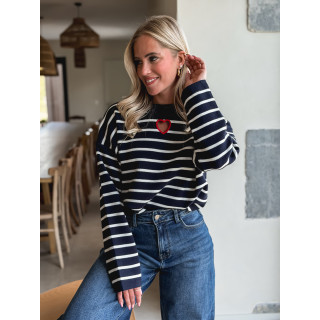 Pull Ligné Paloma - Bleu marine