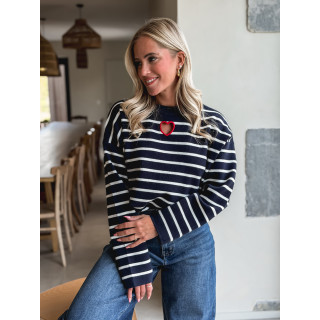 Pull Ligné Paloma - Bleu marine