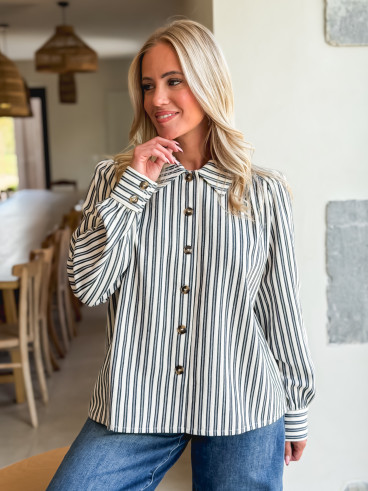 Chemise lignée Dorie - Bleu marine Chemise lignée Dorie - Bleu marine