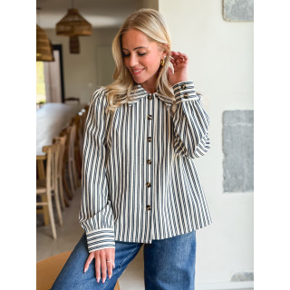 Chemise lignée Dorie - Bleu marine