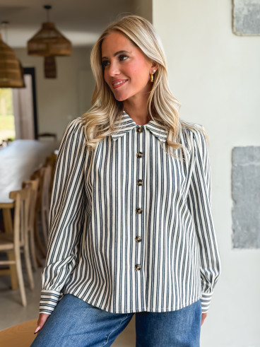 Chemise lignée Dorie - Bleu marine Chemise lignée Dorie - Bleu marine
