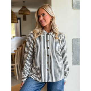 Chemise lignée Dorie - Bleu marine
