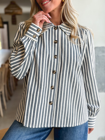 Chemise lignée Dorie - Bleu marine