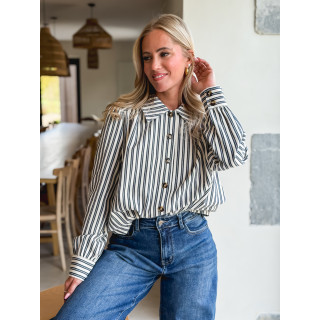 Chemise lignée Dorie - Bleu marine