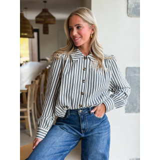Chemise lignée Dorie - Bleu marine