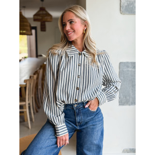 Chemise lignée Dorie - Bleu marine