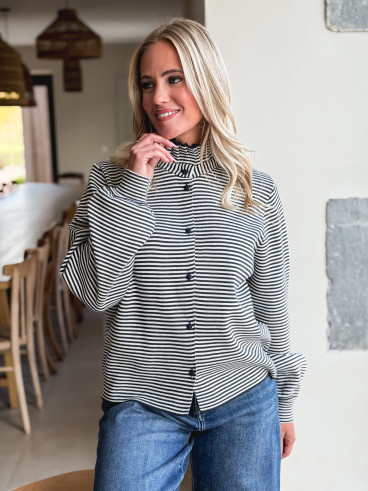 Gilet ligné Hélina - Bleu marine