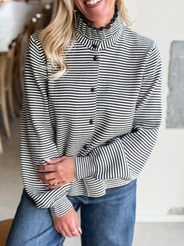 Gilet ligné Hélina - Bleu marine