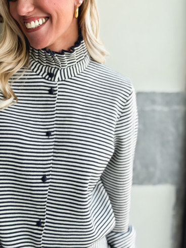 Gilet ligné Hélina - Bleu marine