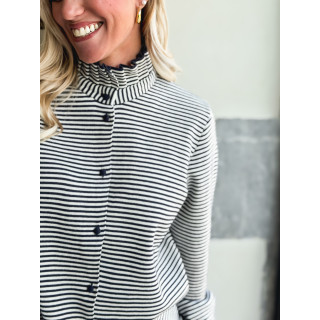 Gilet ligné Hélina - Bleu marine
