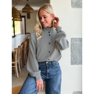 Gilet ligné Hélina - Bleu marine