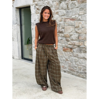 Pantalon à carreaux Vahiné - Kaki