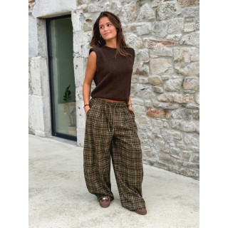 Pantalon à carreaux Vahiné - Kaki
