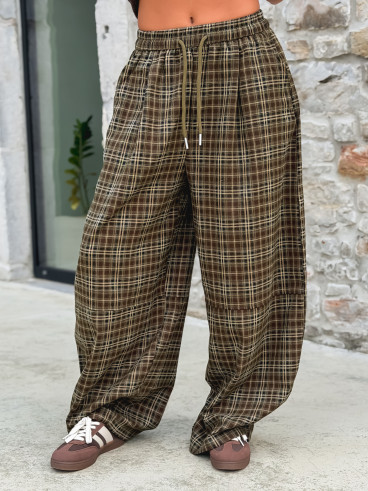 Pantalon à carreaux Vahiné - Kaki