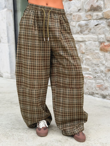 Pantalon à carreaux Vahiné - Kaki