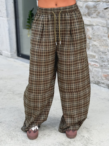 Pantalon à carreaux Vahiné - Kaki