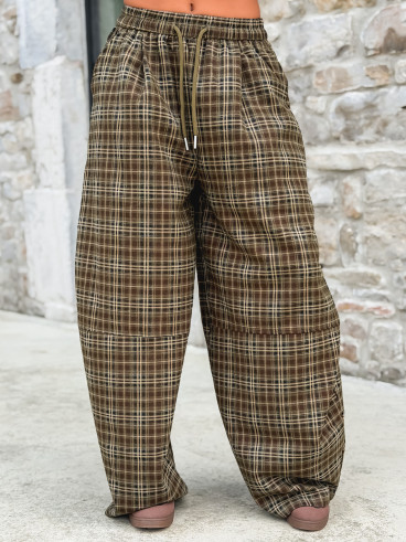 Pantalon à carreaux Vahiné - Kaki