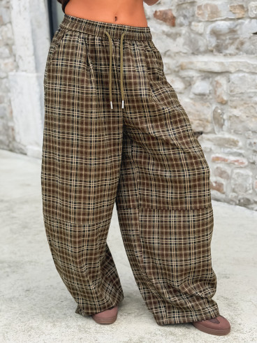 Pantalon à carreaux Vahiné - Kaki