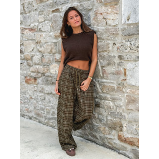 Pantalon à carreaux Vahiné - Kaki